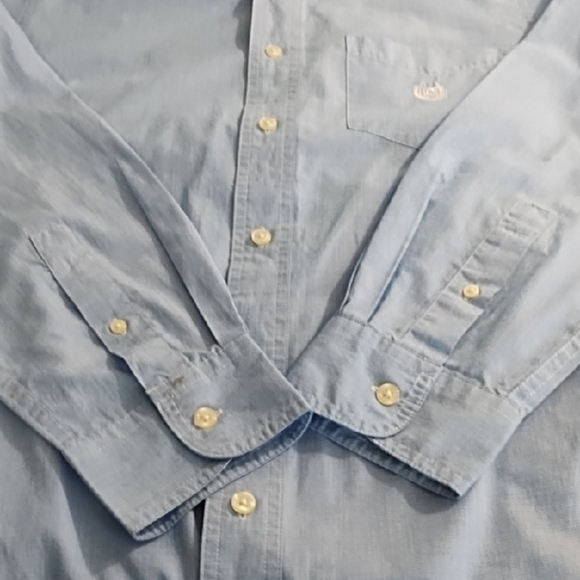 Chaps Blue Casual Button Down Shirt with Classic Style - Picture 7 of 12